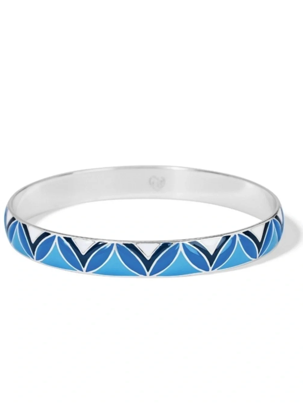 Brighton Florabella Leaf Blue Two-Tone Enamel Geometric Bangle